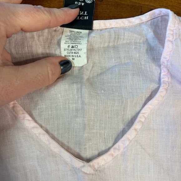 Women’s Match Point Lightweight Linen v neck pink top size medium - Picture 4 of 8